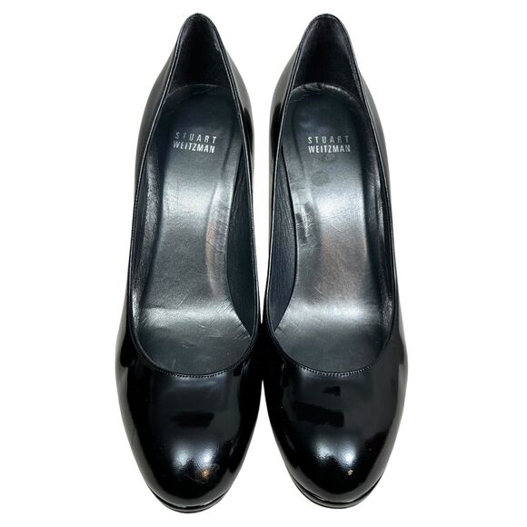 Stewart Weitzman Womens Pump Stilettos Black Patent‎ Leather Size 9.5M - Picture 4 of 8
